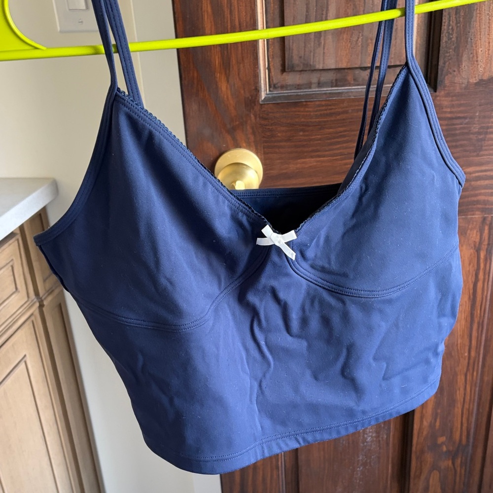 SET Active Navy Bralette Cami with Center Bow